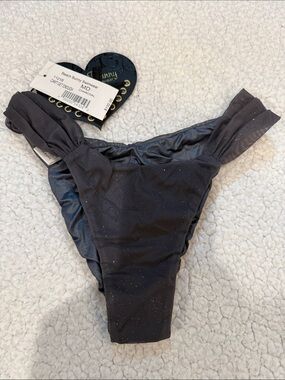 Beach Bunny Charcoal Glitter Girls Bikini Bottoms